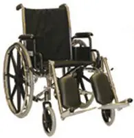 Manual wheelchair with padded elevating leg rests