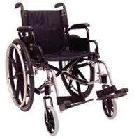 Standard steel-frame wheelchair with attendant handles