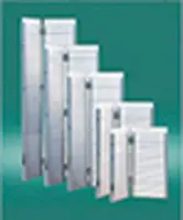 A set of stacked white plastic storage containers of varying sizes.