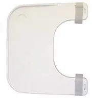 Transparent acrylic desk or table clamp with two adjustable screws.