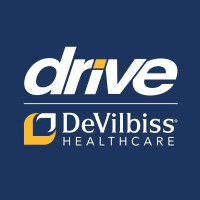 Logo of Drive DeVilbiss Healthcare on a navy background.