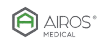 Logo of AIROS Medical with a green and gray hexagonal design.