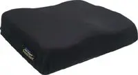 Black rectangular memory foam seat cushion for comfort.