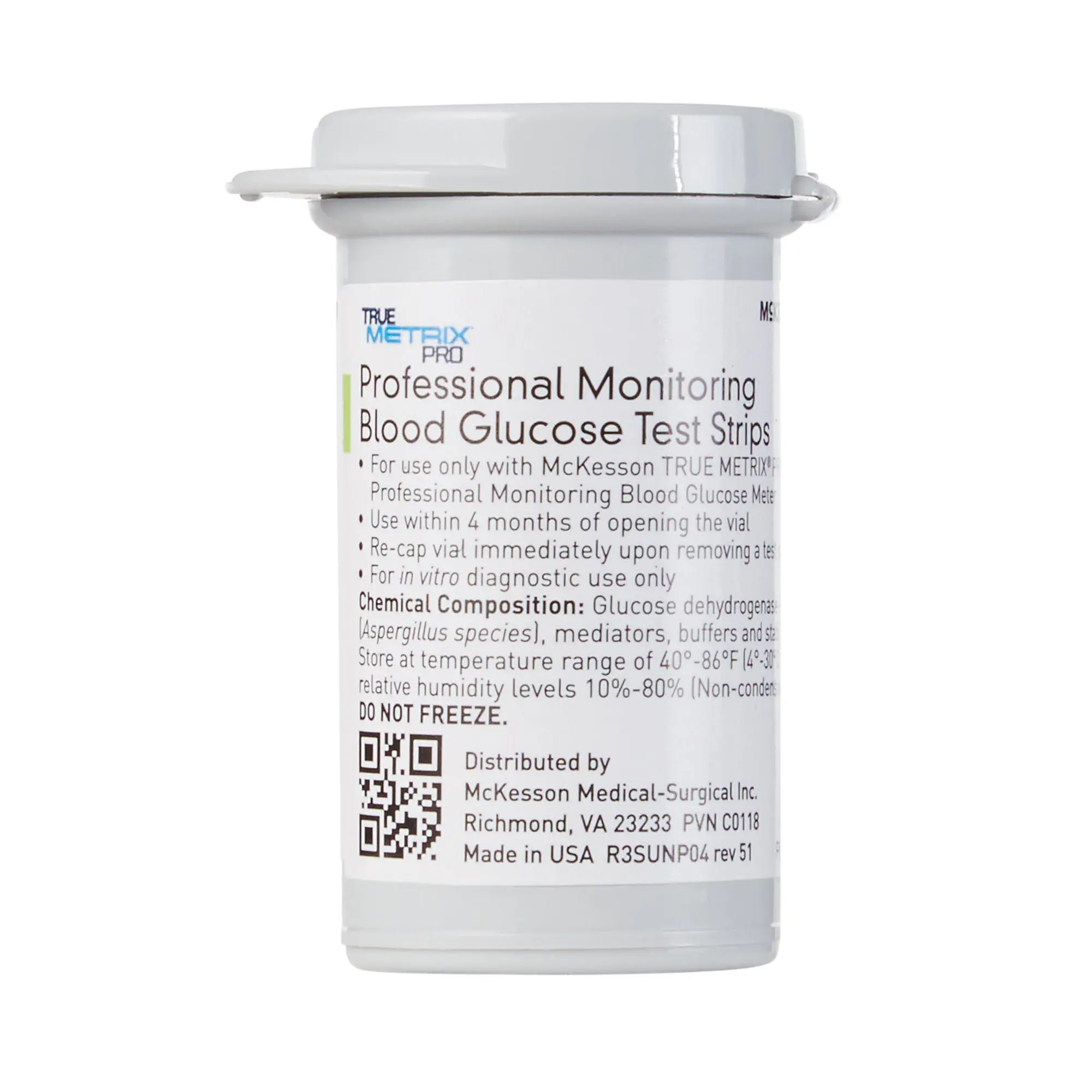 Container of Professional Monitoring Blood Glucose Test Strips.