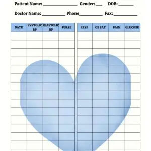 Vital Signs Monitoring Sheet Heart