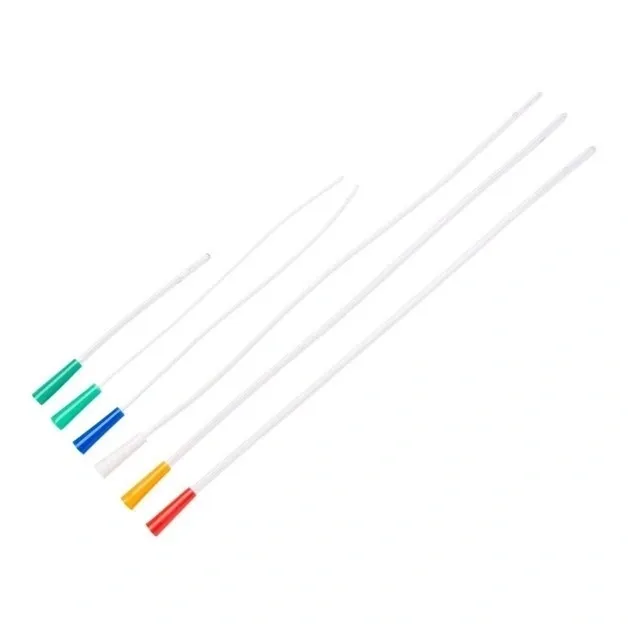 Set of five colorful dental floss picks with handles.