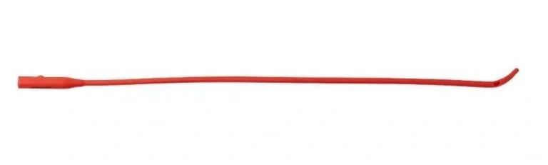 A red insulated wire with exposed copper ends.
